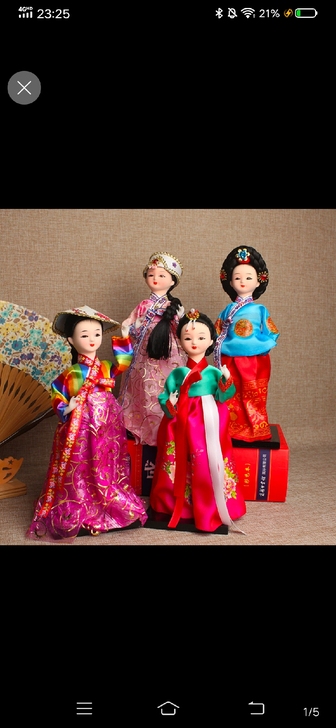 9寸韩国宫廷仕女绢人偶  摆件  韩版Q版...