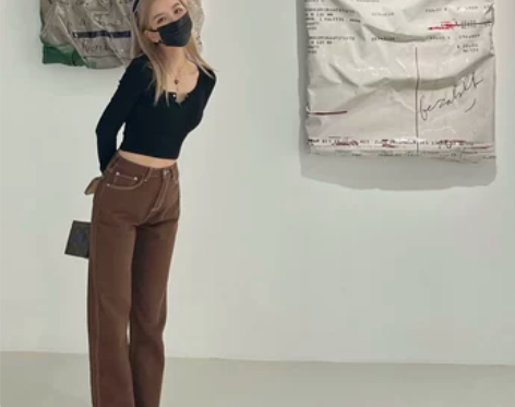 Mungs「Jennie深棕牛仔长裤」自制...