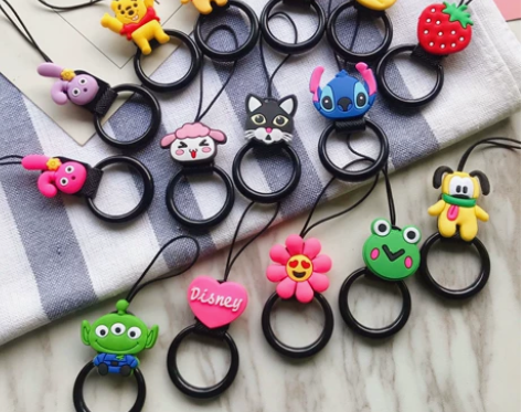 3个9.9元包邮可爱卡通u盘挂绳指环扣硅胶...