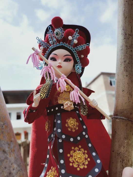 唐人坊正品绢人娃娃人偶花木兰9寸绢人娃娃送...