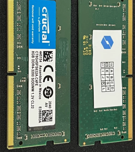 两个DDR4 3200 1.2V 8G内存...