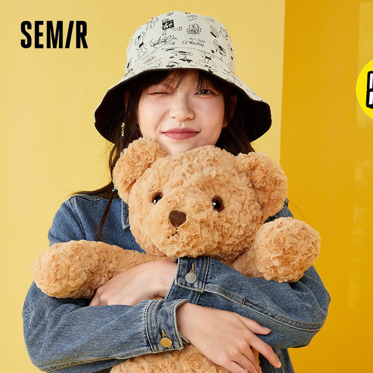 森马渔夫帽女2021新款IP联名韩版防晒双...