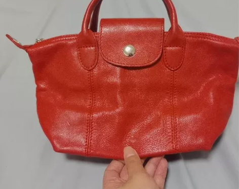 山羊皮小号水饺包饺子包单肩斜跨手提真皮女包...