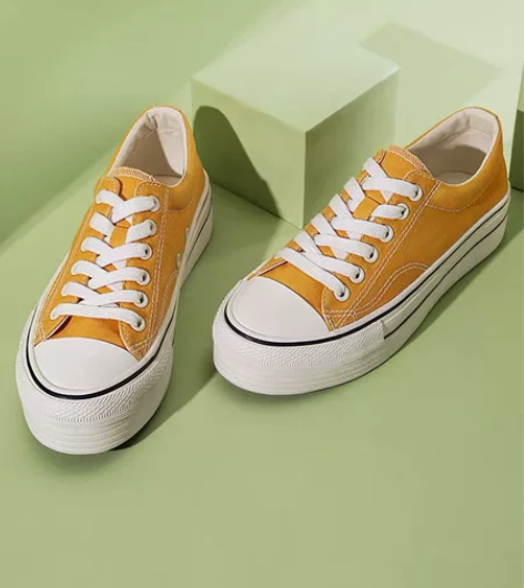 36码骆驼女鞋新款百搭帆布鞋厚底运动透气休...