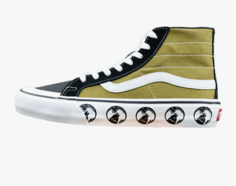 老万VANS SK8 Hi狼头图案草绿拼接...