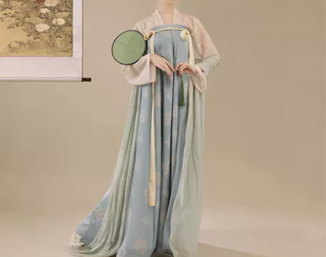 【桔屿】长安花齐胸乳裙，蓝色XL全套。 感...