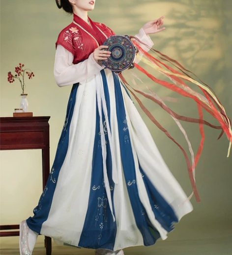 蝉佩原创正品汉服女中国风对襟半袖唐制齐腰襦...