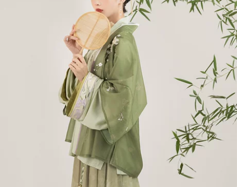 池夏情书·庭芜绿宋制短衫褙子百迭裙原创改良...