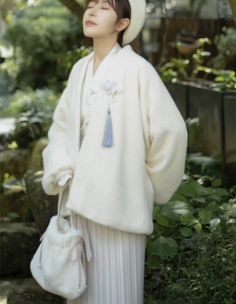 原创十九觅[糯叽叽]秋冬汉服女明制雪貂绒