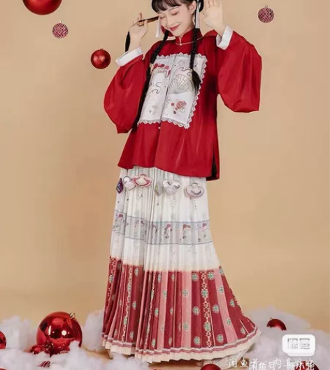 七月夕 走秀款 绒果 袄裙立领短袄褶裙原创...