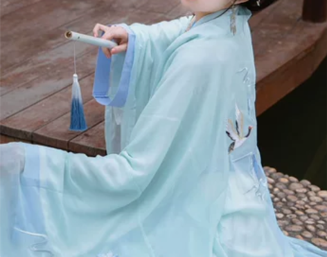 清梳汉服女夏季云中鹤夜大袖衫女单件披风外套...