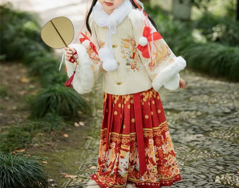 儿童汉服女童秋冬季古风古装冬款中国风唐装女...