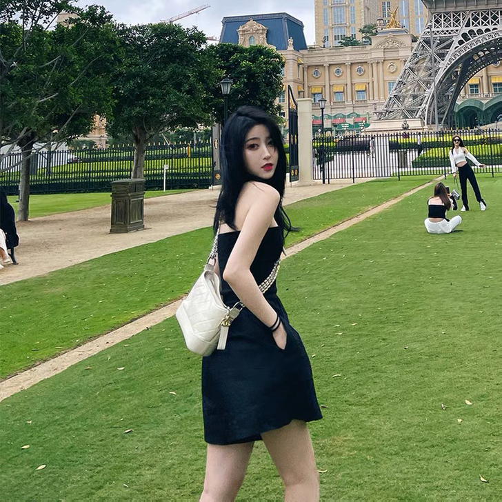 韩笑mia 2021夏装新款抹胸连体裤女运...