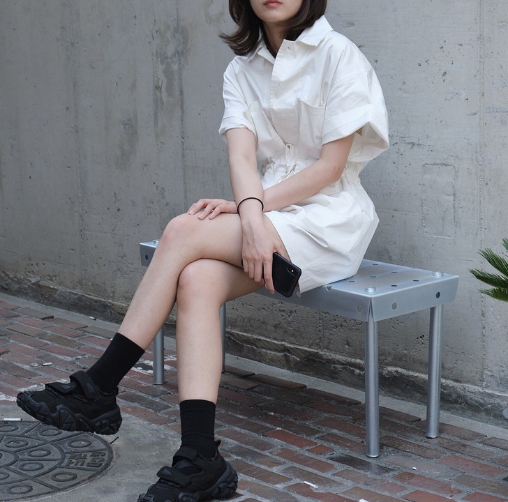 EW/白色工装连体裤女短裤夏季新款高腰显瘦...