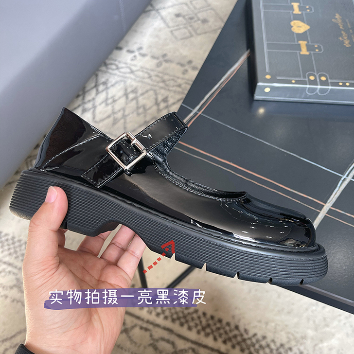 自然卷2021新款玛丽珍鞋日系jk软妹圆头...