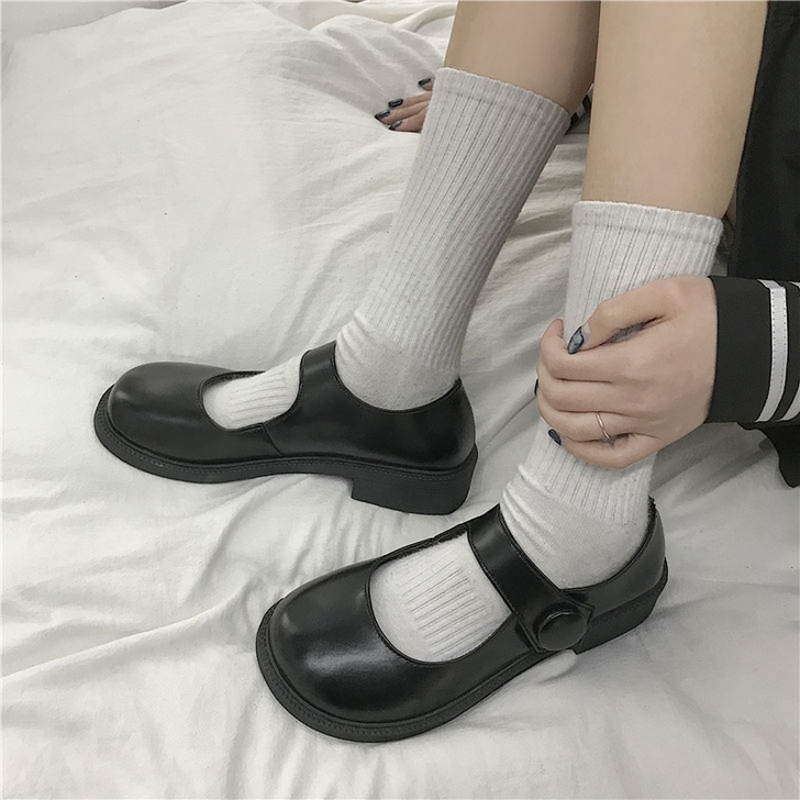 软妹可爱小皮鞋日系圆头女学生百搭娃娃鞋平底...