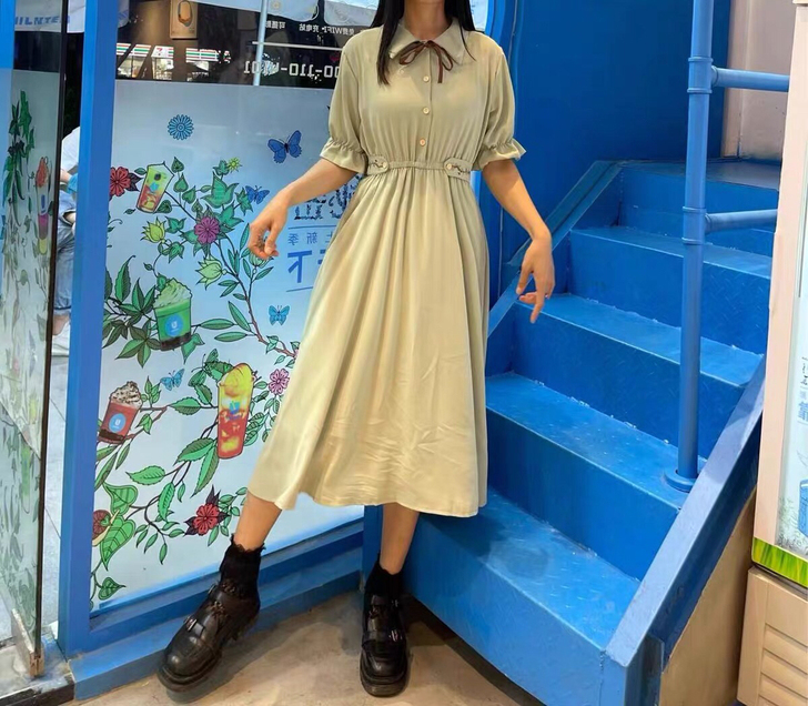 小清新女高中夏装甜美森系甜美连衣裙