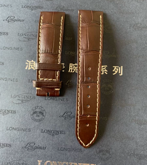 浪琴名匠原装鳄鱼皮表带，宽度21mm，95...