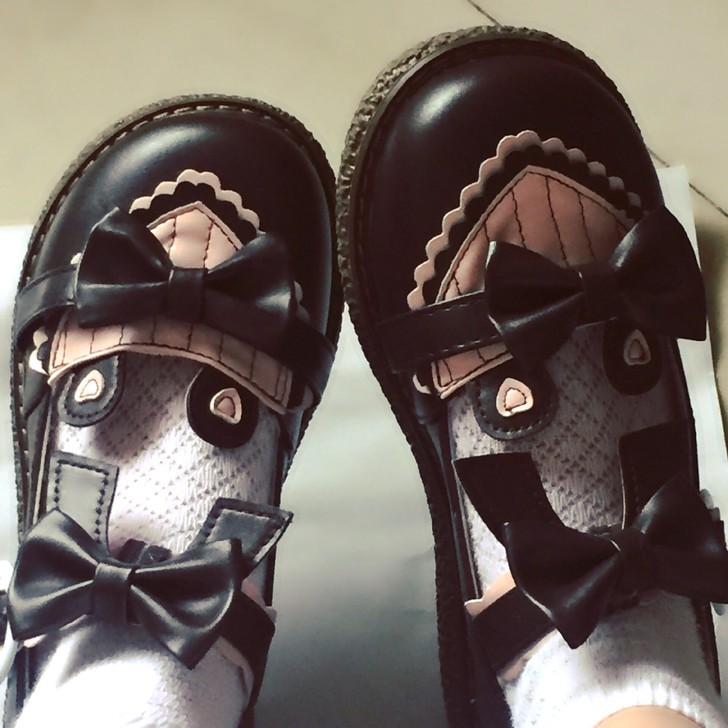 新款2021原创笑咪咪lolita圆头平底...