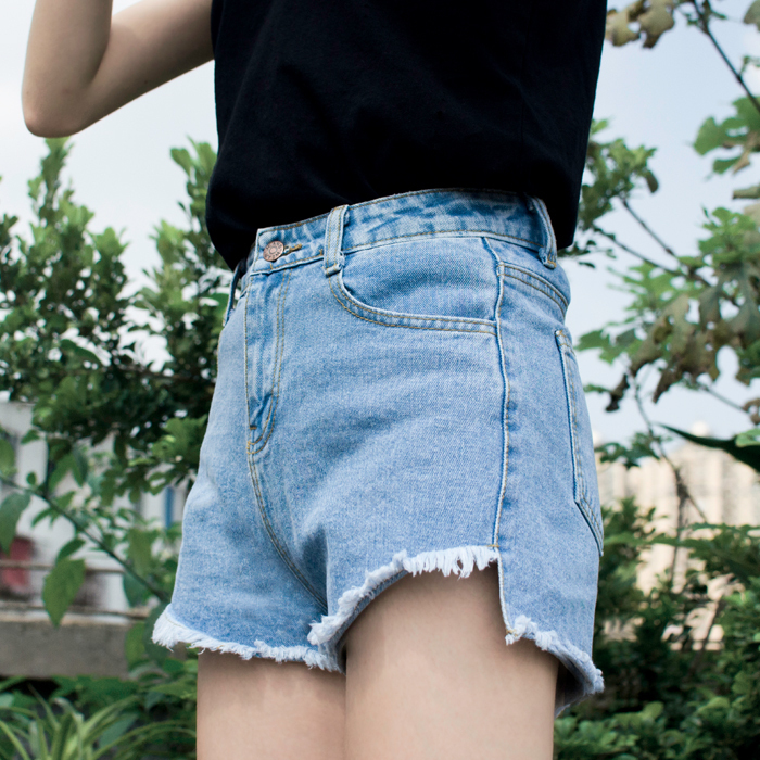 牛仔裤，前短后长，不退不换