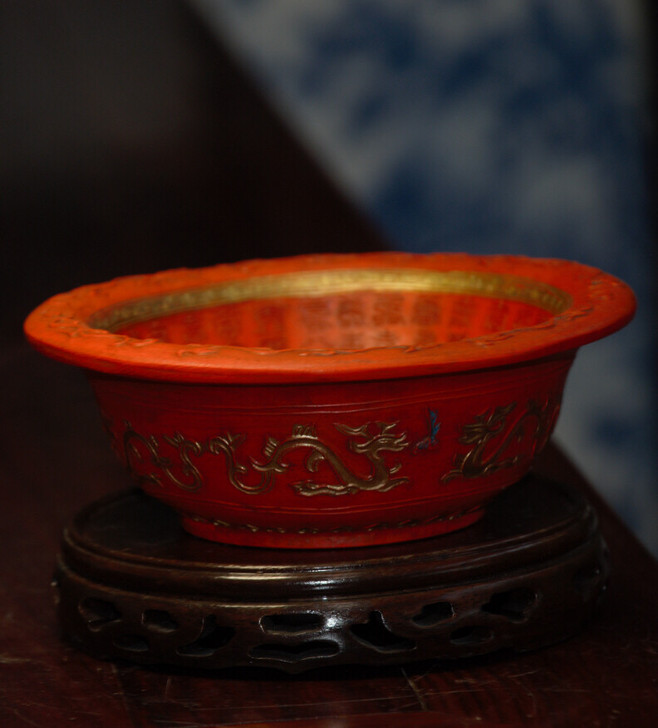 老朱砂百寿碗
