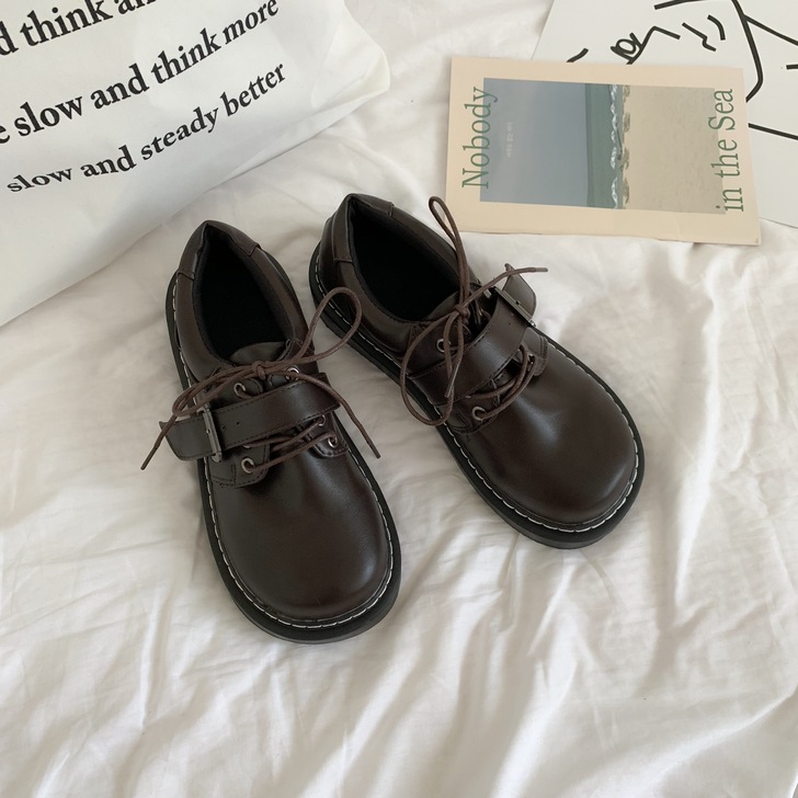 软妹可爱小皮鞋日系圆头女学生百搭娃娃鞋平底...