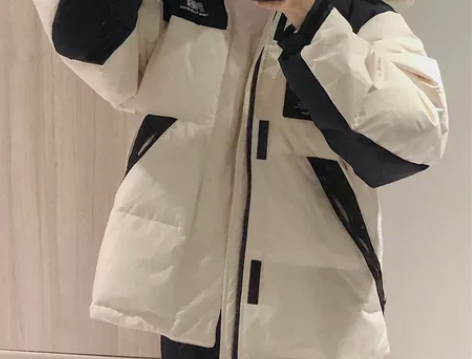 新百伦 21ss魔术贴勋章情侣款羽绒棉服 ...