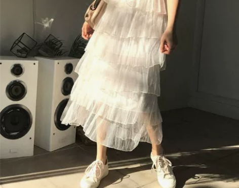 2018新款网纱半身裙中长款高腰仙女公主蛋...