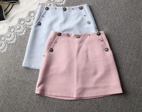 莫兰迪色系 粉色 春夏秋短裙复古半身裙全新...