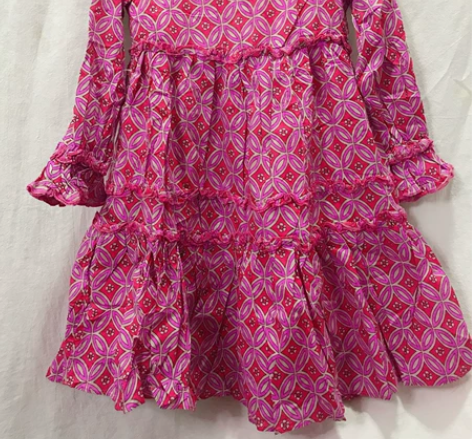 女童120码民族风春秋纯棉连衣裙 尺码足 ...