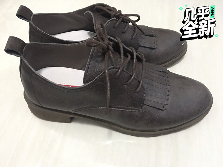 人本,实体店购买皮鞋,女鞋,系带,带流苏,...
