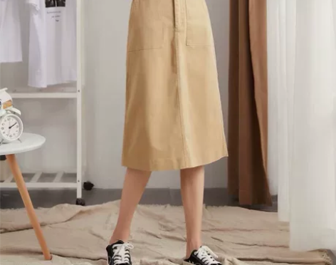 唐狮秋新款半身裙女工装风裙子短裙直筒 全新...