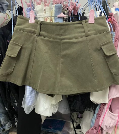 ?eihey小众辣妹复古工装风半身裙早春个...