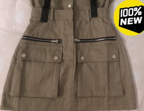 全新芮范同款酷帅工装风连体裙XS码 全新做...