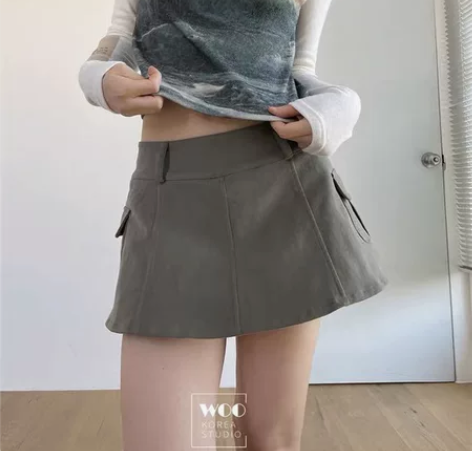 Unique SEI 小众复古百搭侧口袋工...