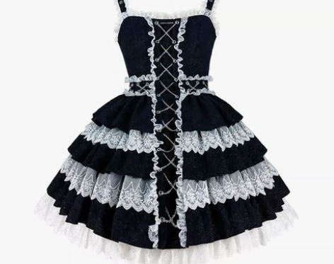 原创禁锢之恋 甜酷蕾丝链条朋克辣妹loli...