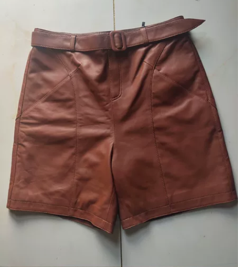 全新真皮中裤女 绵羊皮 包邮 有吊牌 3X...