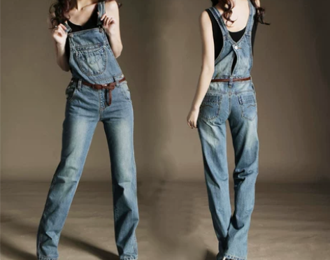 全新背带宽松连体牛仔裤（直筒裤） 本想自己...