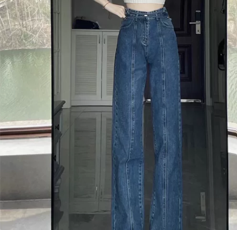 高腰牛仔裤 姐妹店里的拿回来我不太合适 想...