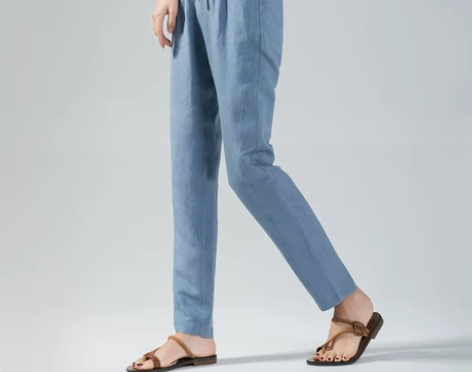 亚麻棉麻裤女宽松九分小脚直筒春夏薄款休闲哈...