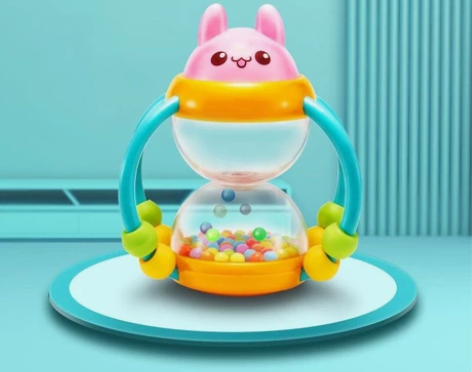 Auby澳贝宝宝摇铃婴儿玩具花篮沙漏响铃婴...