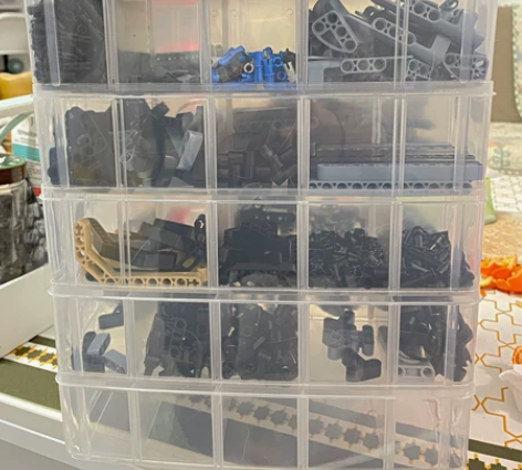 透明乐高收纳箱多层可拆卸手提组装积木玩具储...