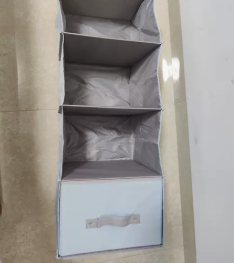 衣柜收纳挂袋悬挂式多层布艺收纳盒，四层挂袋...