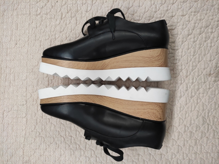 39码他她春新款网红同款百搭松糕鞋真皮方头...