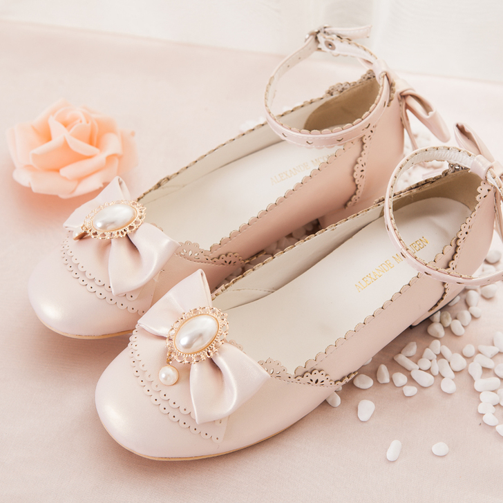 新款日系lolita中跟女鞋可爱圆头娃娃鞋...