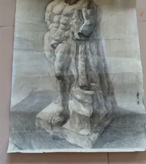 徐悲鸿儿子徐庆平素描作品。品相如图。作品保...