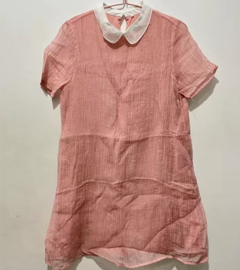 粉色娃娃领连衣裙 均码 实物比这个粉要浅 ...