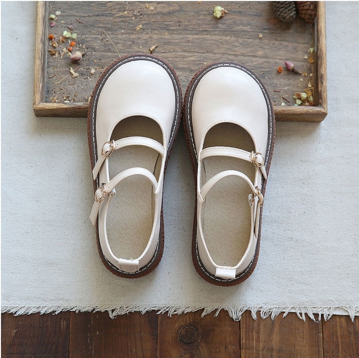 2020年新款小皮鞋女夏圆头娃娃鞋日系jk...