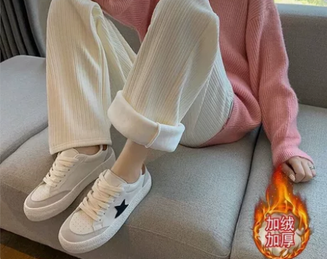 2022新款女高腰百搭宽松加绒休闲裤子S-...