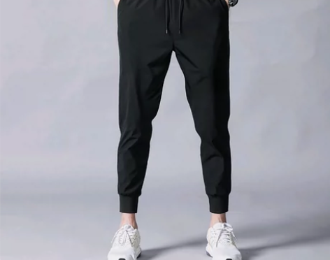 束脚裤夏季薄款男士修身小脚九分休闲运动卫裤...